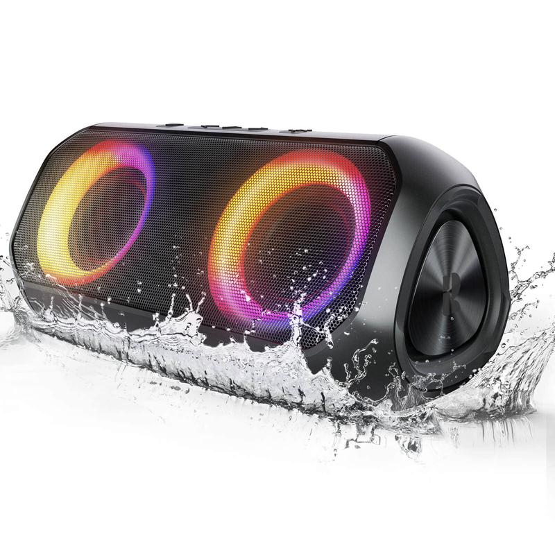 Bluetooth , Outdoor speaker,Blod Bass & Dynamic Lights Portable Wireless  with 24W Stereo Sound, TWS Mode, 24Hrs Playtime, IPX6 Waterproof, Audio Smartphone