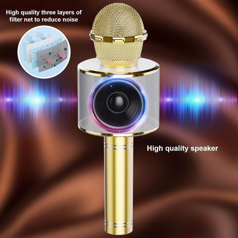 Karaoke Microphone 2 Pack, 4-in-1 Handheld Mic Speaker for Singing, Karaoke Machine for Phone Android PC,  Birthday Gifts for Girls  Adults for Party,Home KTV