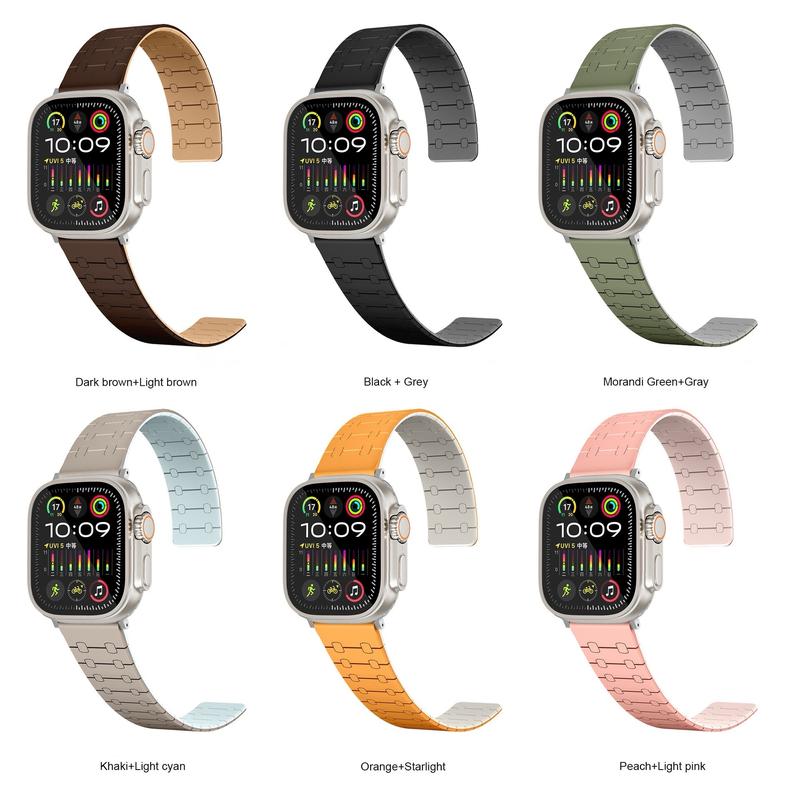 Adjustable Magnetic Silicone Loop Strap Compatible with Apple Watch Band 49mm 46mm45mm 44mm 42mm 41mm 40mm 38mm, Silicone Magnetic Adjustable Loop Strap for  Ultra 2 Ultra Series 10 9 8 7 SE 6 5 4 3 2 1 (49 45 44 42mm, 38 40 41mm), Accessories Wearable