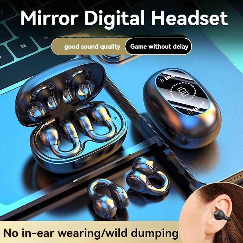 Wireless Ear Hook Earphone, Long Standby Gaming Headset with Digital Display Charging Case, Bluetooth-compatible Earbuds for Sports Running