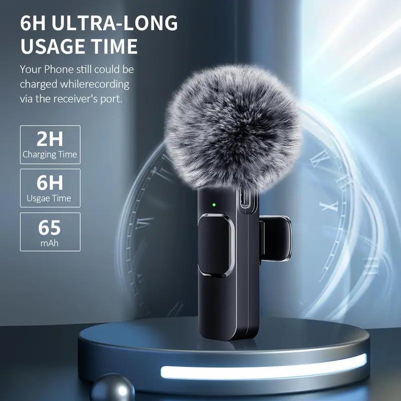 Wireless Microphone for iPhone, iPad, Android, Lavalier Microphone for Video Recording - 2 Pack iPhone Mic Crystal Clear Recording with USB-C for Podcast Microphone, TikTok Audio Smartphone professional lapel