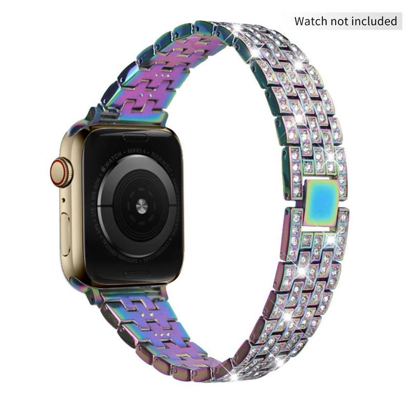 GIROUETTE Fashionable Watch Band (Band Only), Rhinestone Decor Watch Band for Women, Replacement Watch Band for Apple Watch Series 9 8 7 6 5 4 3 2 1 SE SE2