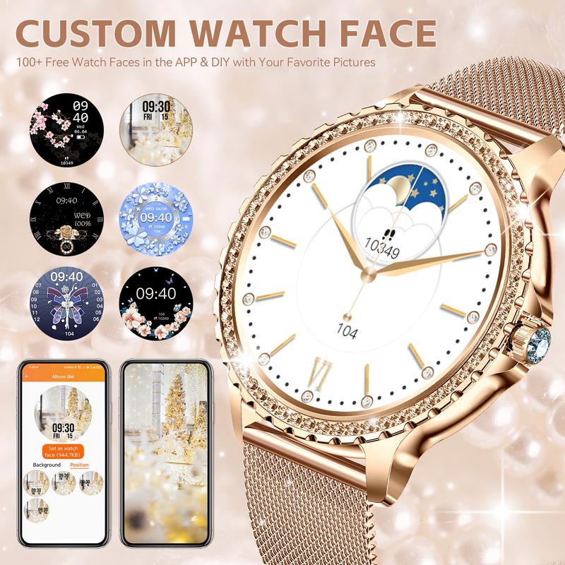 EIGIIS Women's Smart Watch With 1.32-Inch HD Screen (Make Receive Calls), Waterproof Outdoor Smartwatch for Women With 20 Sports Modes