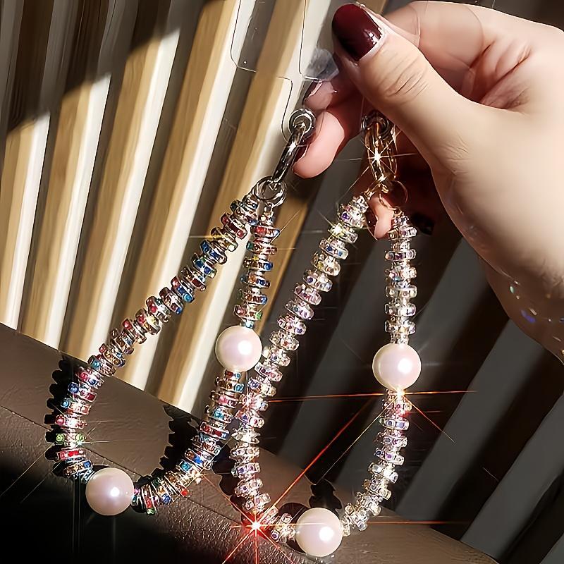 Fashion Rhinestone Decorated Phone Chain, Anti-lost Phone Lanyard, Short Phone Strap for Women & Girls, Mobile Phone Decoration Accessories