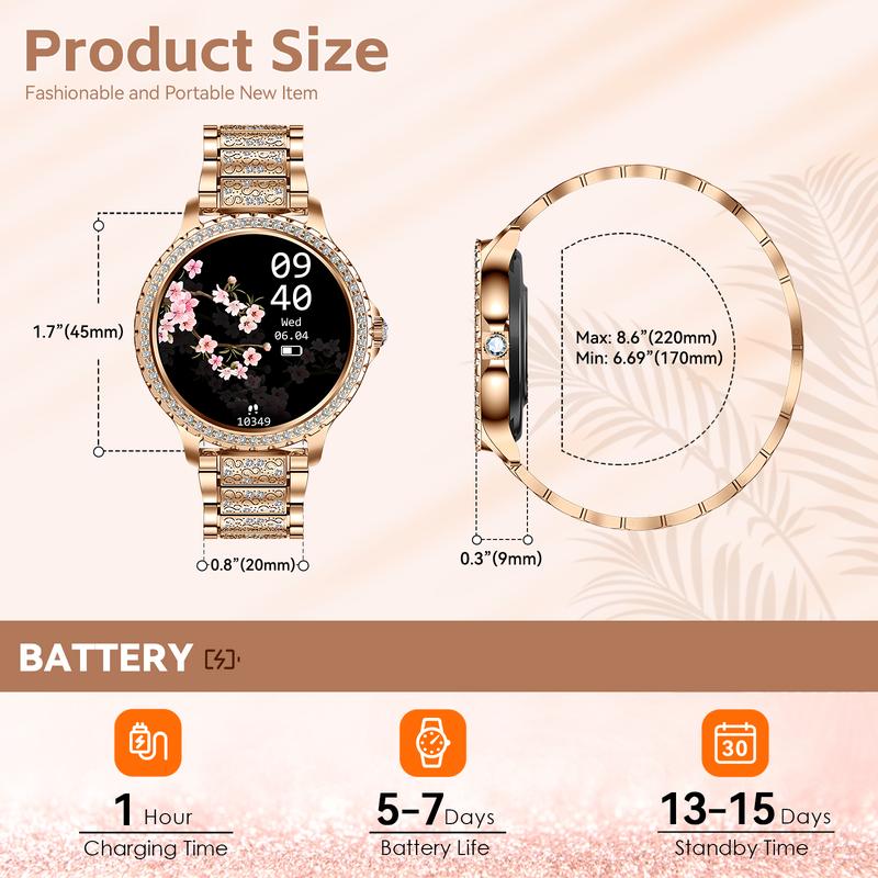 EIGIIS Women's Smart Watch With 1.32-Inch HD Screen (Make Receive Calls), Waterproof Outdoor Smartwatch for Women With 20 Sports Modes