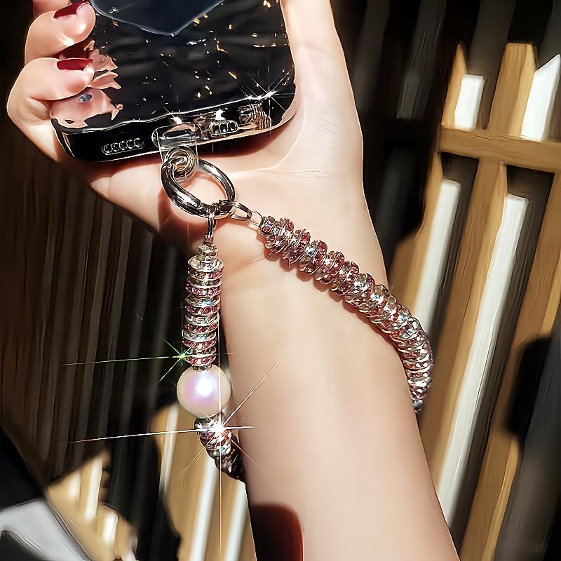 Fashion Rhinestone Decorated Phone Chain, Anti-lost Phone Lanyard, Short Phone Strap for Women & Girls, Mobile Phone Decoration Accessories