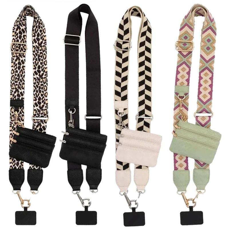 Portable Phone Lanyard with Zipper Bag, Fashionable Crossbody Lanyard with Adjustable Chain Hanging Rope, Suitable for Commuting, Travel, Shopping, Christmas Gift