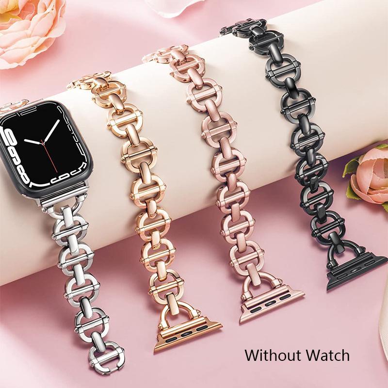 Watch Band for Apple Watch(Band Only), 1 Count Stainless Steel Watch Band for Women & Men, Accessories for Apple Watch Series SE 1 2 3 4 5 6 7