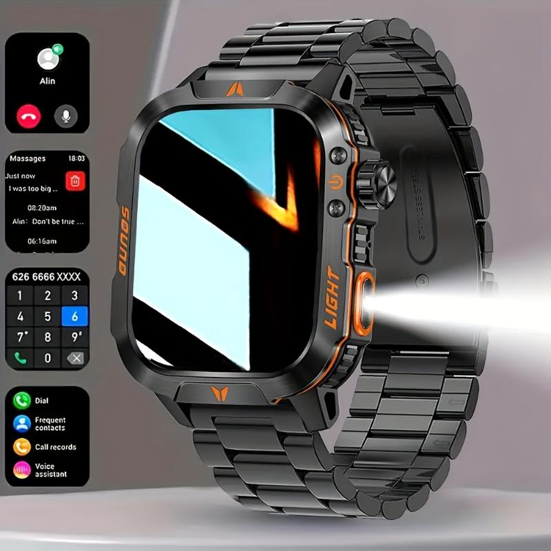 2024New Smart Watch (Answer Call) Outdoor Sports Watch LED Altimeter Barometer 100+ Sports Modes 600mAh Battery Multimedia Message Viewing Weather Pedometer Fitness Tracker for Android iPhone Gift Devices Wearable