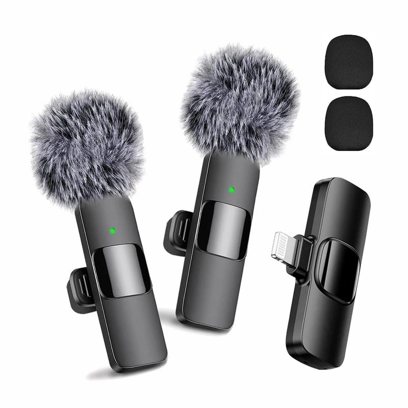 Tiktok Shop Store 2 Pieces Wireless Lavalier Microphones for iPhone, Android, iPad - for Recording, Live Streaming,Vlog, tiktok shop Audio Smartphone, christmas gift ideas Black Friday Deals tiktok shop store