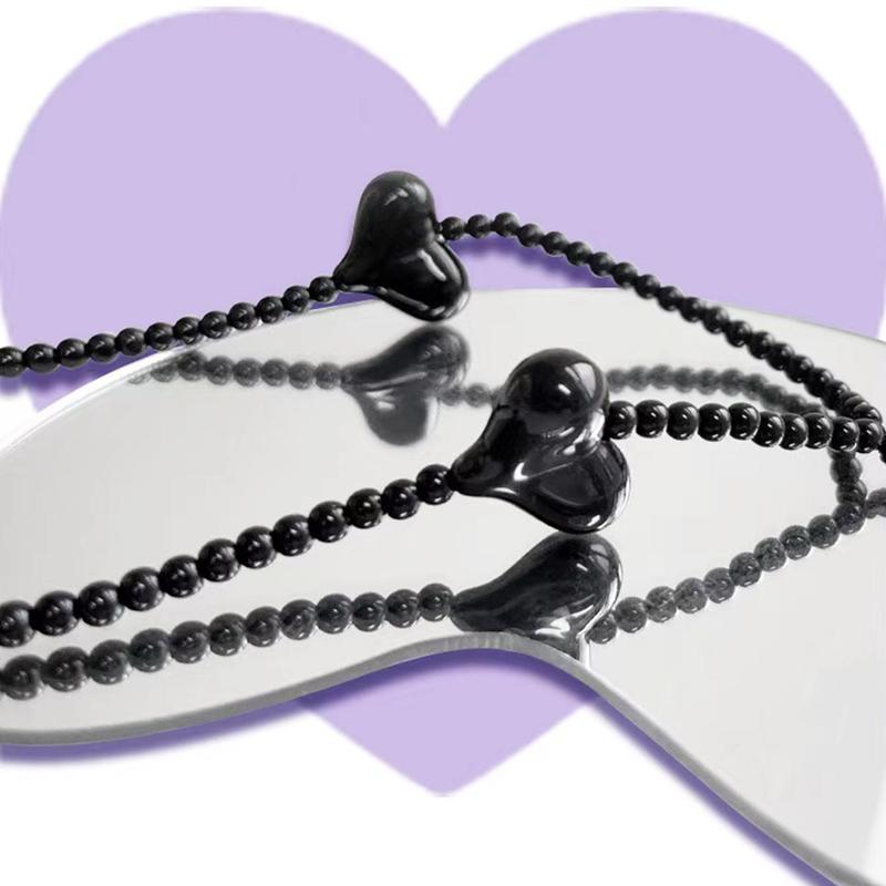 Heart Beaded Phone Chain, Cute Phone Decorative Lanyard, Fashion Phone Strap for Women & Girls, Mobile Phone Decoration Accessories