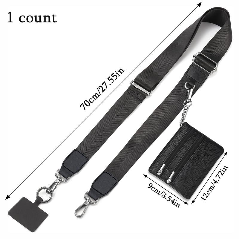 Portable Phone Lanyard with Zipper Bag, Fashionable Crossbody Lanyard with Adjustable Chain Hanging Rope, Suitable for Commuting, Travel, Shopping, Christmas Gift