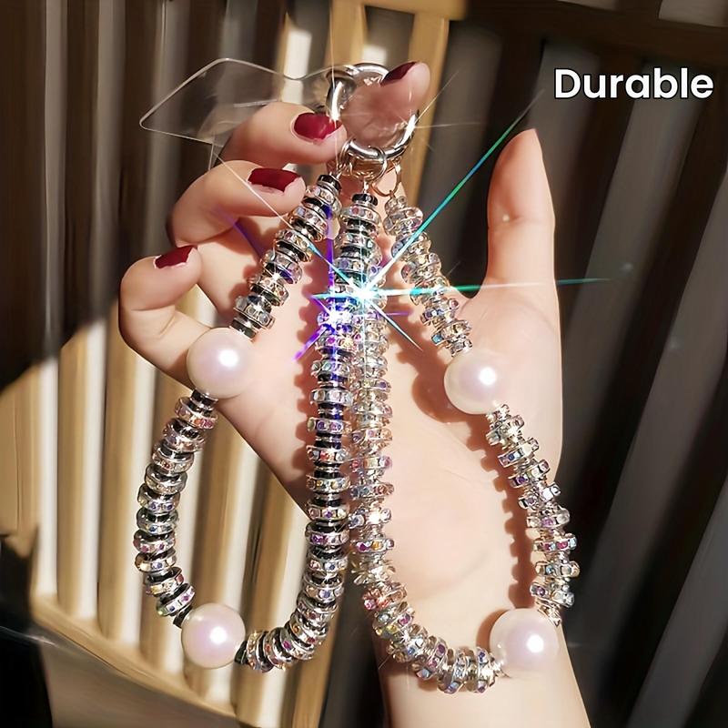 Fashion Rhinestone Decorated Phone Chain, Anti-lost Phone Lanyard, Short Phone Strap for Women & Girls, Mobile Phone Decoration Accessories