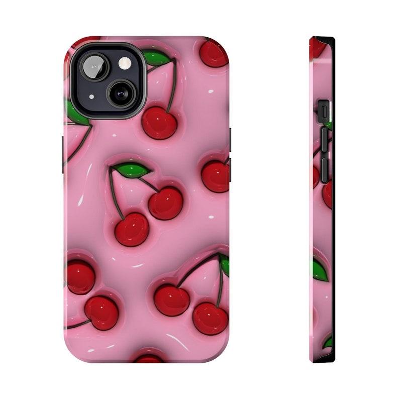 3D Cherry Y2K Coquette Case, Cherries iPhone Case (Print) For  iPhone 8, X, 11, 12, 15, 14, 13 Mini, Pro Max, Plus, Cute Phone Case, Y2K Aesthetic Acsessories