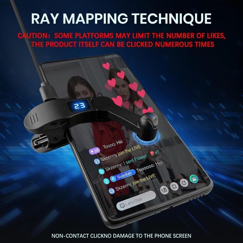 Auto Clicker for Smart Phone, Phone Screen Tapper for Phone Apps Video Live Streaming Gadget Fast Click Simulation Finger Continuous Click for Live Broadcasts Likes, Games, Shopping, Reward Tasks Big Deal For Black Friday Christmas Gift