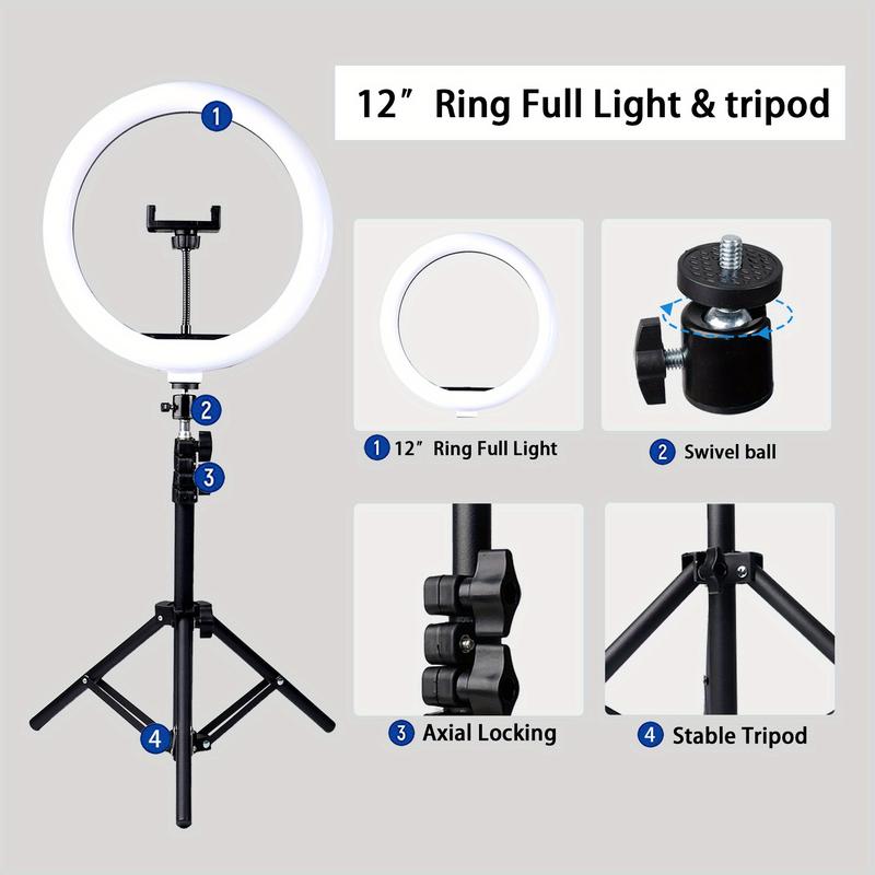 Usb-powered Ring light with tripod - 12 