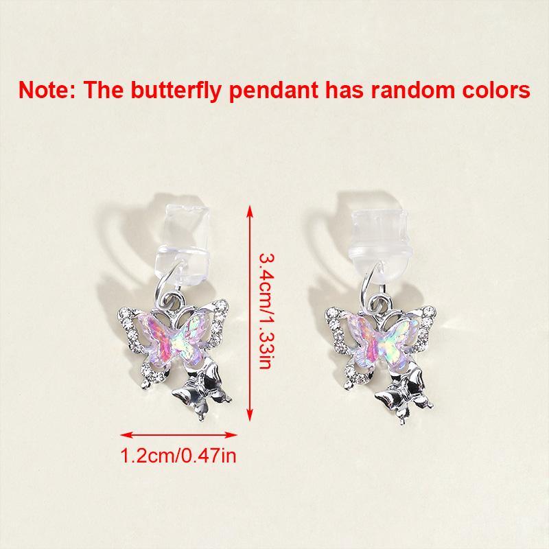 Rhinestone Butterfly Design Dust Plug, Charging Port Anti-dust Plug, Data Port Anti-dust Plug For Apple Port Type-C Port Mobile Phone