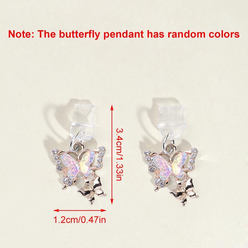 Rhinestone Butterfly Design Dust Plug, Charging Port Anti-dust Plug, Data Port Anti-dust Plug For Apple Port Type-C Port Mobile Phone