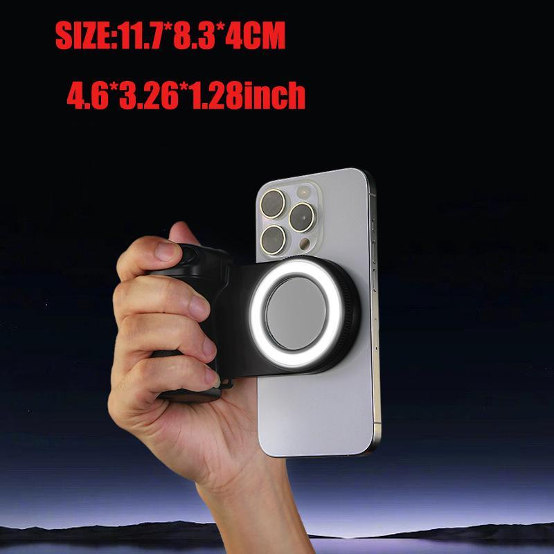 Magnetic Selfie Light, USB Rechargeable Magnetic Selfie Light, Portable Remote Control Shooting Stabilizer, Vlog Photography Handle Compatible with iPhone Series