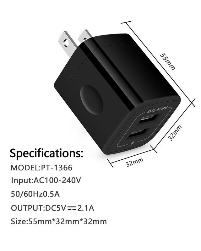 Micro USB Charger, Dual USB Port Wall Block with 6FT Android Fast Charging Cable for Kindle Fire HD 10 8 7 Kids Edition Tablet Paperwhite E-Reader, Samsung J8 J7 Pro S6 S7, Droid Cord AC Power Adapter Devices Connector Durable Handy Plastic Protection