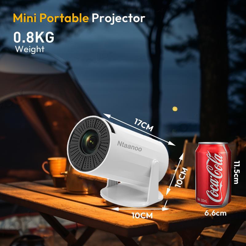 [Christmas Sale] Ntaanoo Mini Projector Portable Projector 4K 1080P Full HD Support, Smart Projector 5G WiFi6 BT5.0 Auto Horizontal Correction, 180°Rotatable Outdoor Projector for Phone TV Stick Laptop