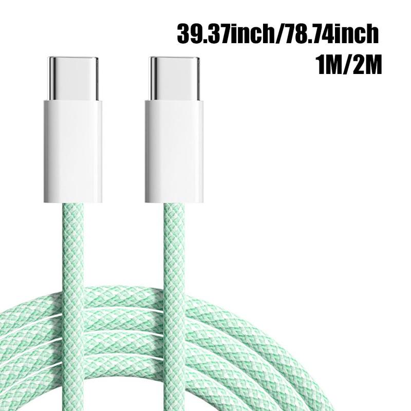 60W Type C to Type C Fast Charging Cable for Summer, 1 Count USB C to USB C Charging Cable for iPhone 15 15 Pro 15 Pro Max Samsung Galaxy, Phone Charging Cable