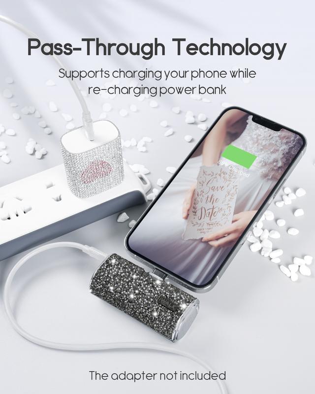 iWALK Small Portable Cute Shiny Charger 4500mAh PD Fast Lightning charger,Home Office Travel Charger,suitable for iPhone 14 13 12 11 Xs Xr X 8 7 6 iPad Airpods Smartphone Cellphone Electronic Mobile Charging