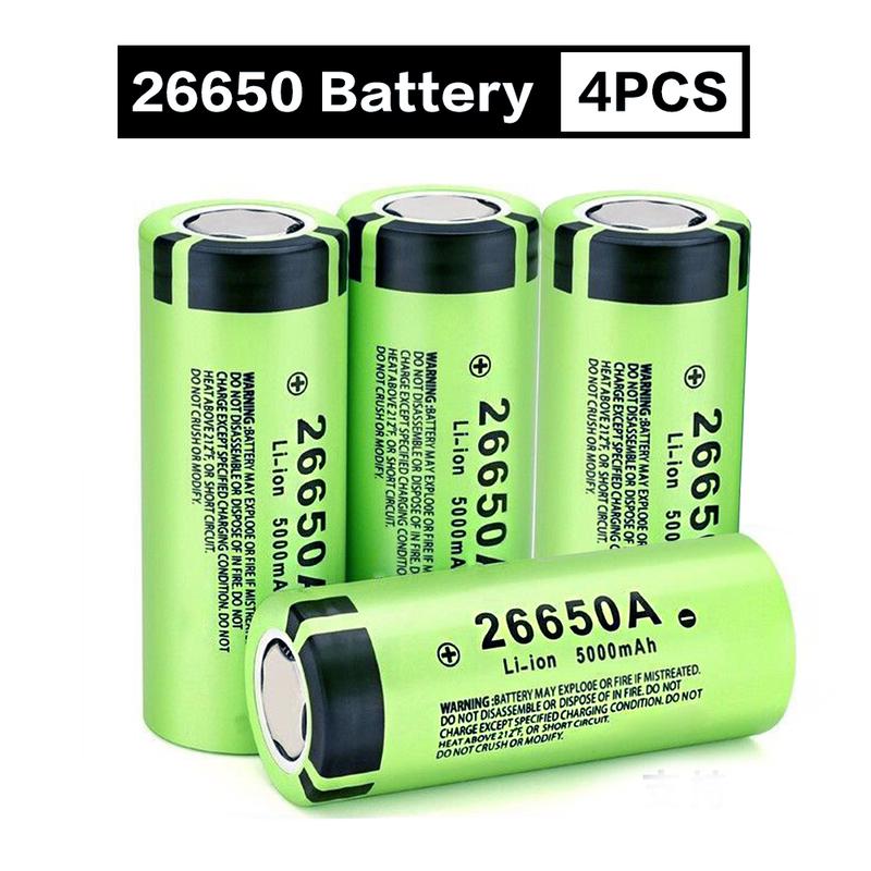 5000mAh Rechargeable Lithium Original 26650 Lithium Battery High capacity Battery 3.7V-4.2V Compatible with LED Flashlight, Remote Control Power Bank, Headlamp, Apartment Essentials, Home Tool, Assembled Battery