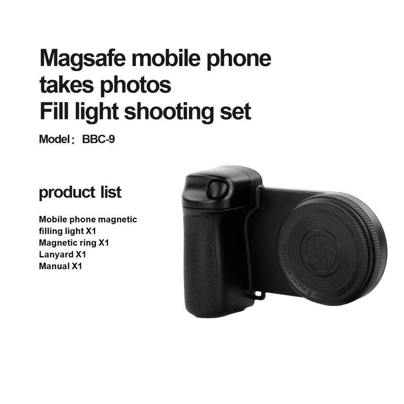 Magnetic Selfie Light, USB Rechargeable Magnetic Selfie Light, Portable Remote Control Shooting Stabilizer, Vlog Photography Handle Compatible with iPhone Series