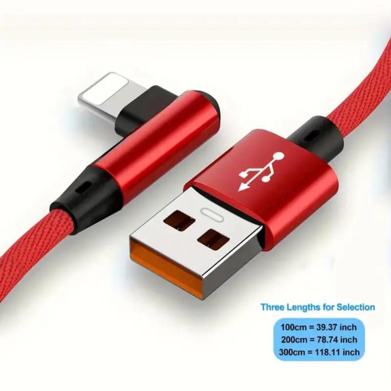 90 Degree USB Data Cable, Fast Charging Data Cable, Universal Charging Cable for iPhone 14 13 12 11 X 8 7 7Plus 6 6S 5