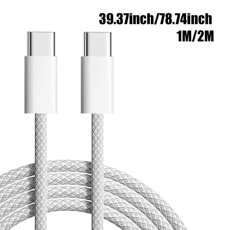 60W Type C to Type C Fast Charging Cable for Summer, 1 Count USB C to USB C Charging Cable for iPhone 15 15 Pro 15 Pro Max Samsung Galaxy, Phone Charging Cable