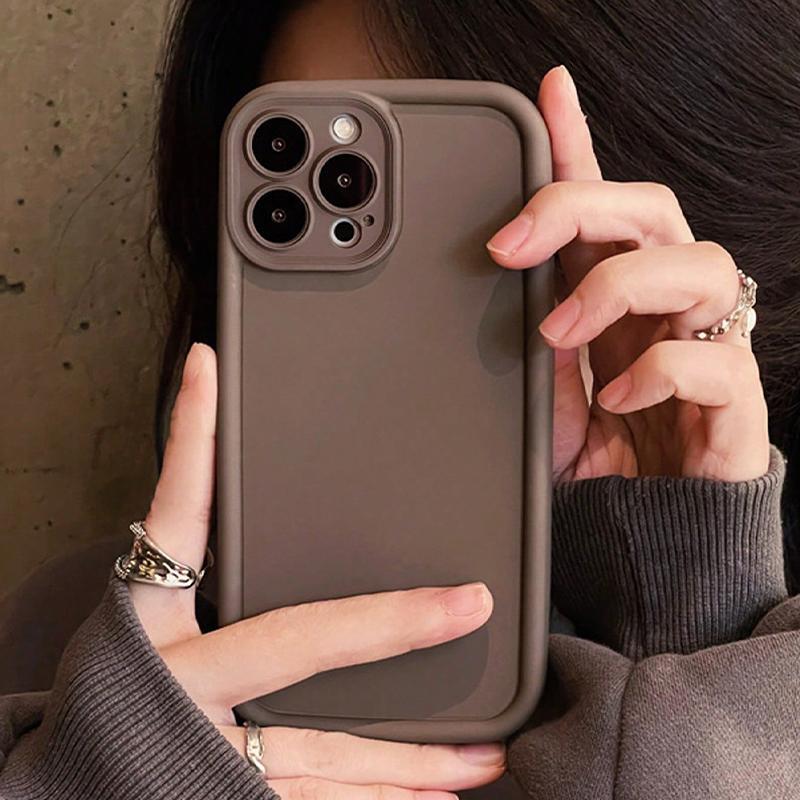 Solid Color Anti-drop Phone Case, Thickened Phone Protective Cover, Phone Accessories Compatible with iPhone 11 12 13 14 15 Pro Max, Unique Phone Cases