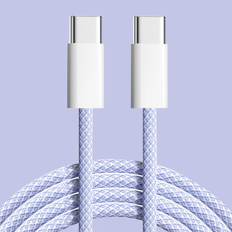 60W Type C to Type C Fast Charging Cable for Summer, 1 Count USB C to USB C Charging Cable for iPhone 15 15 Pro 15 Pro Max Samsung Galaxy, Phone Charging Cable