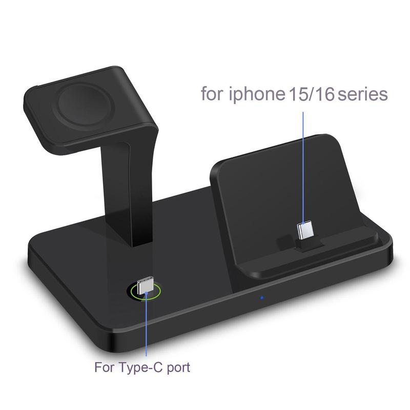 PDKUAI 15W 3 in 1 Charging Dock, Multifunctional Fast Charging Stand, Mobile Phone Charging Station for iPhone 16 15 14 13  12 11 Pro Max Apple Watch AirPods