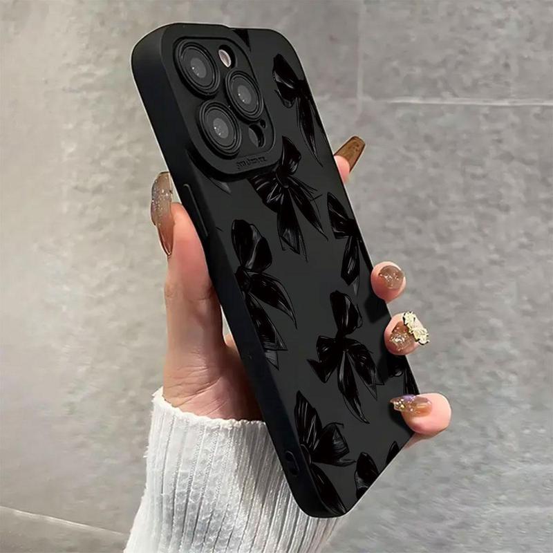 Bow Pattern Phone Case, Anti-drop Cellphone Protective Case, Total Protective Shockproof Mobile Phone Cover for iPhone 11 12 13 14 15 16 Pro Max