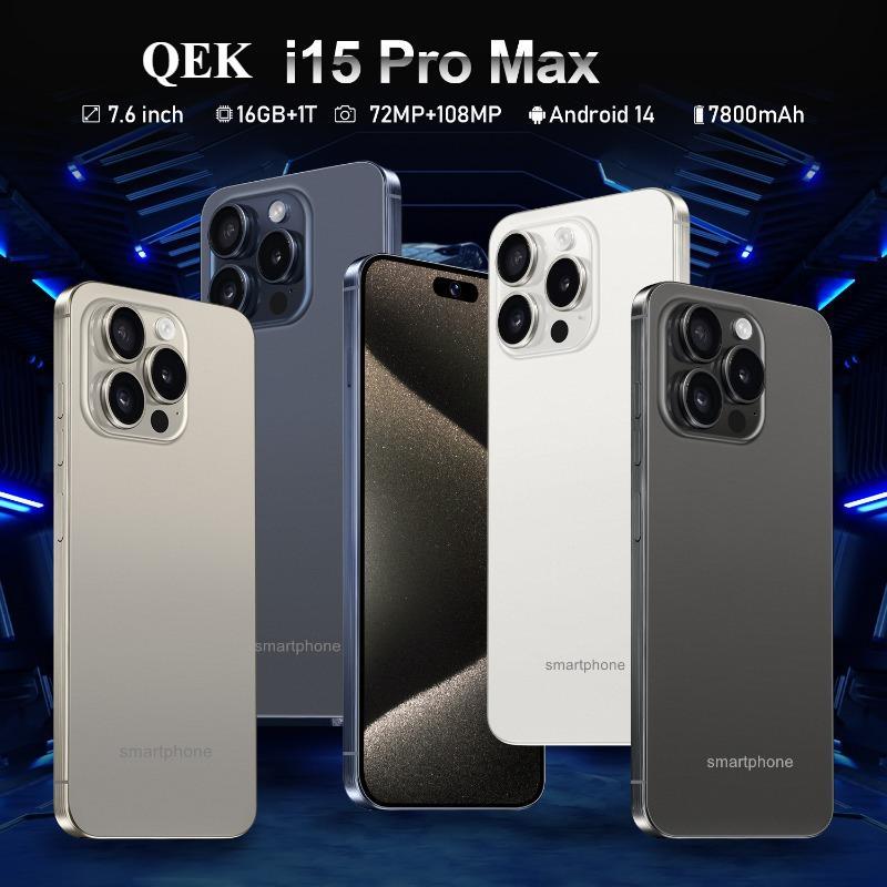 QEK2024 new cross-border high-end smartphone XS15 Pro Max true 4G perforated 7.3 large screen 1+16 true eight core Android 14 high-definition screen, front camera 5 million pixels, rear camera 21 million pixels 4350Ah