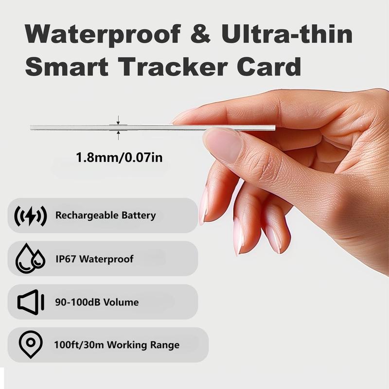 Wallet Tracking Card, 1 Count Wireless Charging Wallet Locator, Smart GPS Tracker for Wallet, Luggage, Phone, Passport & Other Items Tracking Tool, Men's Tech Gadgets 2024