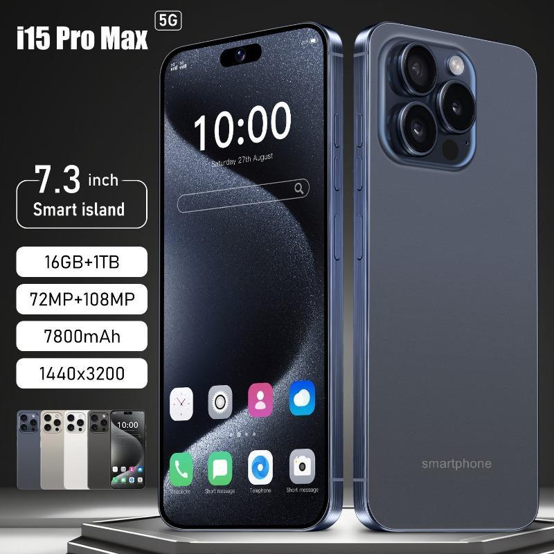 QEK2024 new cross-border high-end smartphone XS15 Pro Max true 4G perforated 7.3 large screen 1+16 true eight core Android 14 high-definition screen, front camera 5 million pixels, rear camera 21 million pixels 4350Ah