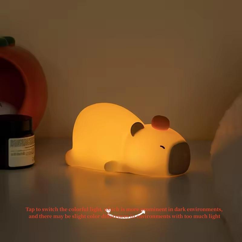 Cute Capybara Design Night Light, USB Rechargeable Night Light with 7 Colors Changing, Soft Light for Bedroom, Living Room, Kids Room