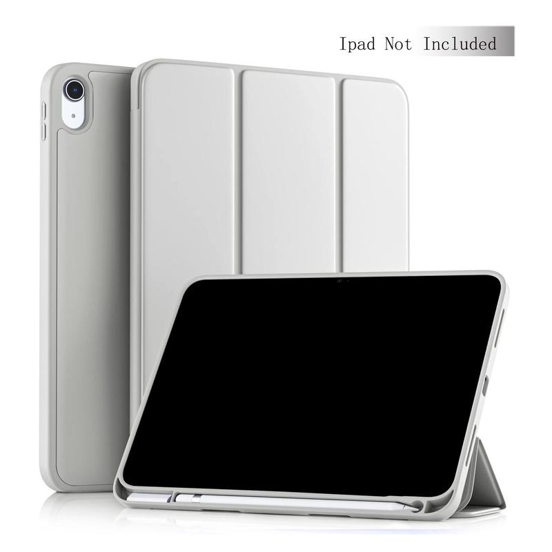 Portable Foldable Pen Slot Design Tablet Case, 1 Count Simple Tablet Protective Cover Compatible With iPad 10th