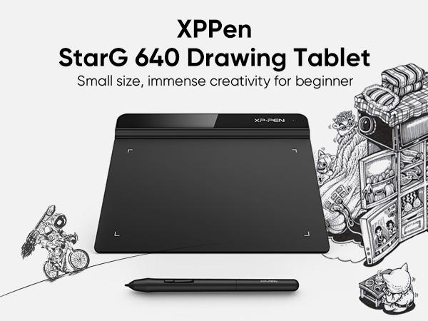 XP-Pen Star G640 Art Graphics Drawing Tablet 8192 Pressure Battery-free Stylus for OSU Both Right and Left Hand Use Chromebook Supported