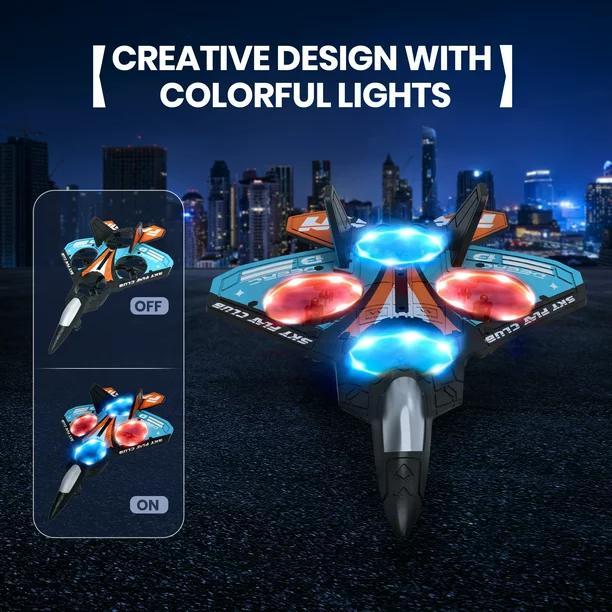 DEERC Drone DC12 Mini Stunt Remote Control Drone Lightweight Foam Design 2.4GHz Headless Mode Gliding One Key Take Off Accessories Cameras Colorful Adjustable Durable Protection