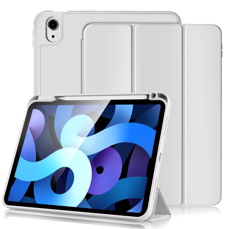 Pencil Slot Design Phone Case, Solid Color All-inclusive Shockproof Tablet Protective Cover Compatible With iPad Air 4 5