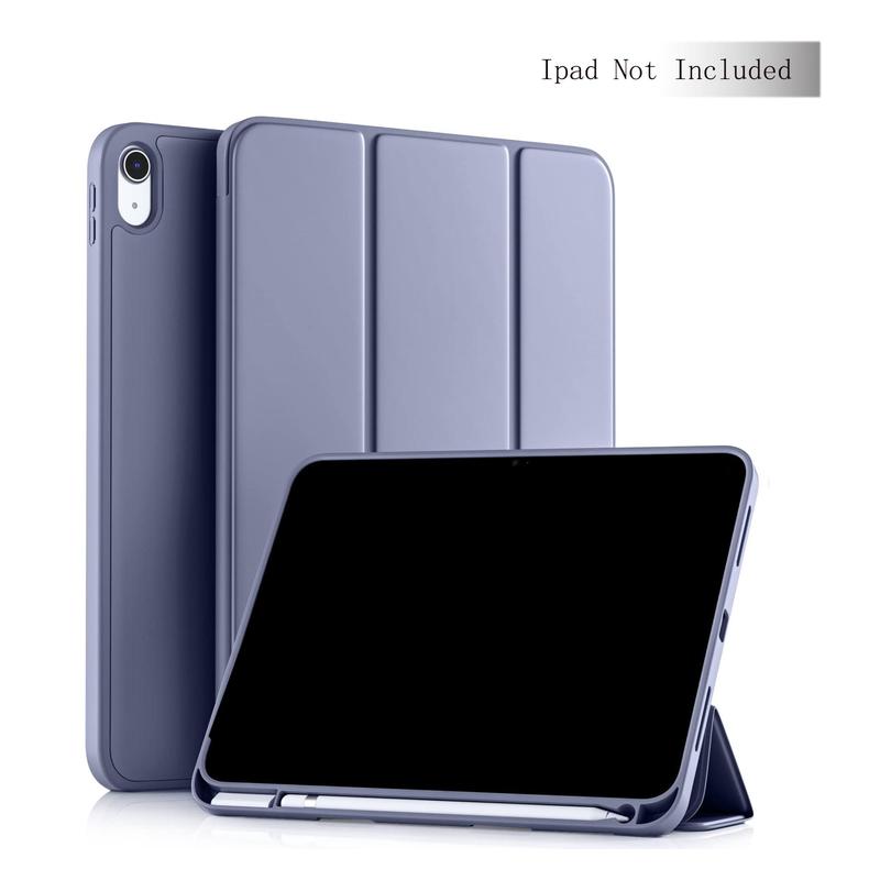 Portable Foldable Pen Slot Design Tablet Case, 1 Count Simple Tablet Protective Cover Compatible With iPad 10th