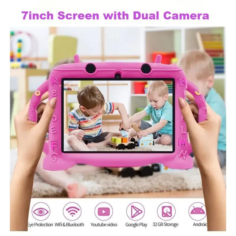 7-Inch Tablet, Android 12 Tablet with 2GB RAM 32GB ROM, 2.4G WiFi 1024x600 Display Tablet, Educational Equipment for Boys and Girls