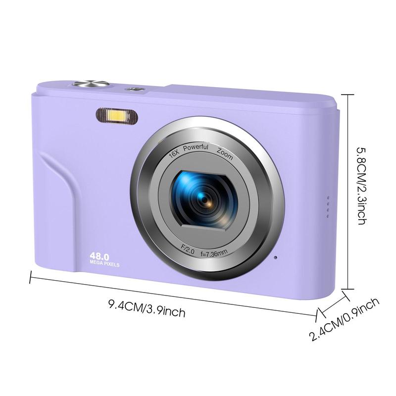 Portable 48MP 1080p Digital Camera, Auto Focus Digital Cameras with 32GB Card, Interface Digital Camera for Photography Beginners, Portable Digital Cameras for Photos, Mini Compact Photo Camera, Stocking Fillers, Digital Cameras