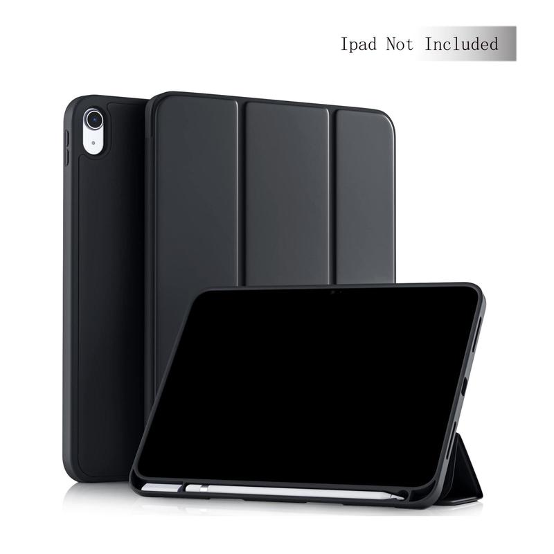 Portable Foldable Pen Slot Design Tablet Case, 1 Count Simple Tablet Protective Cover Compatible With iPad 10th