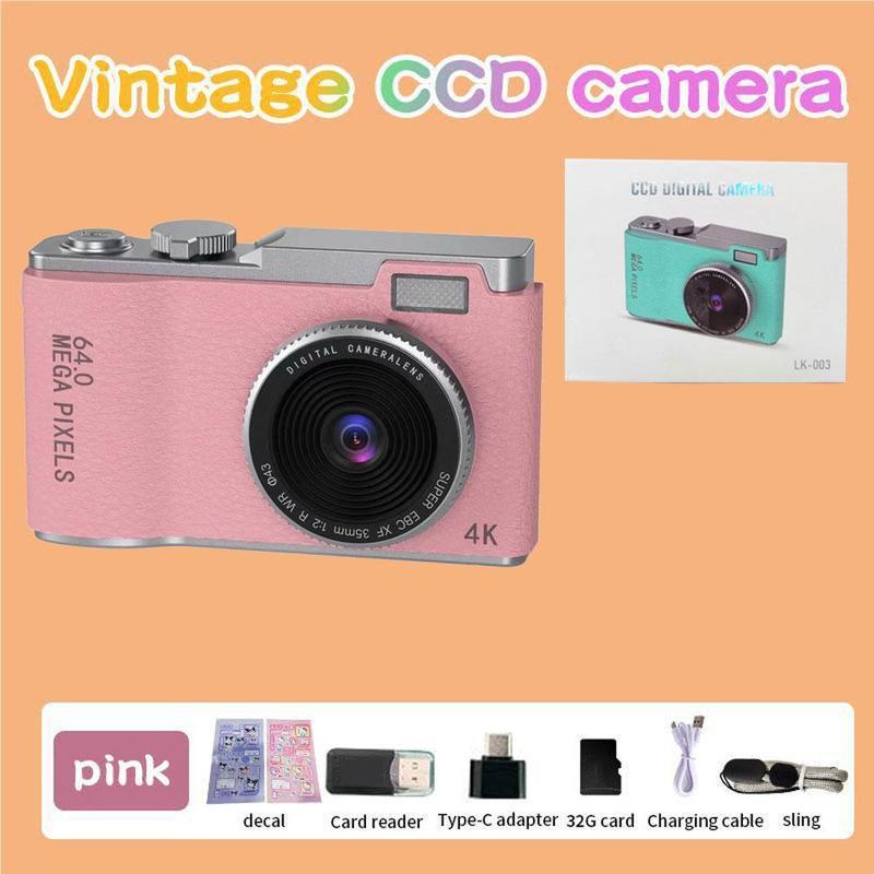 [Christmas gifts]Portable, Universal Mini Point & Shoot Camera for Boys and Girls,CCD Camera for Travel & Photography  Memory  Charging digital camera