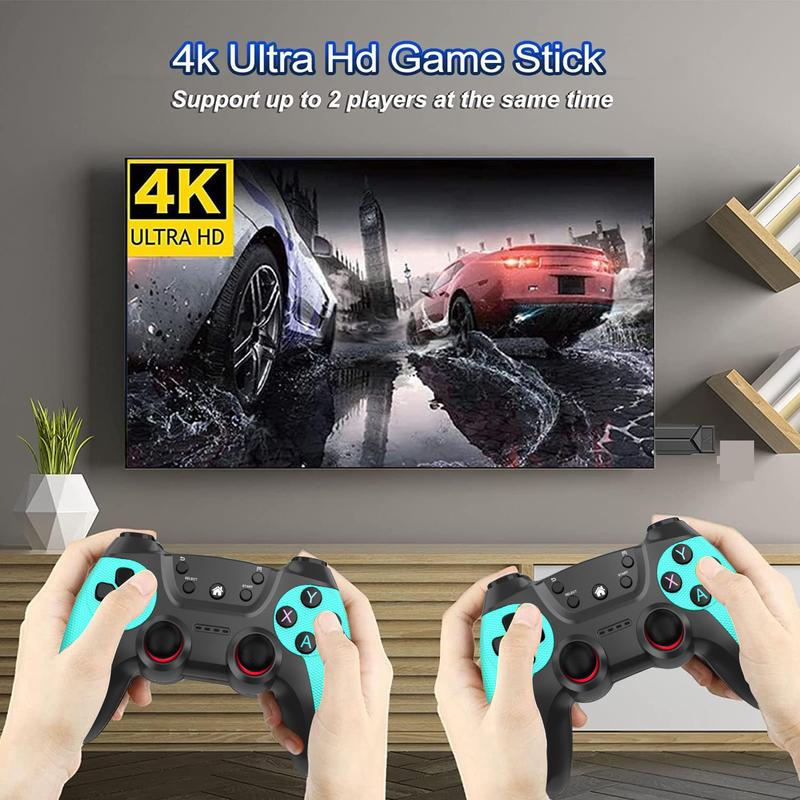 Three colors,30000+ Games, Retro Game Console, Handheld Console, Plug and Play Video Game Stick, Retro Play Retro Game Stick 9 emulators, 4K HDMI Output, Premium Dual Competitive Level Dual Controllers Communication Cable