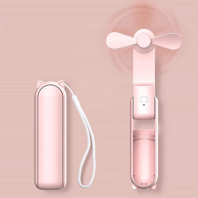 Portable Handheld Mini Fan with Power Bank, 1 Count USB Rechargeable Foldable Pocket Fan with Adjustable Fan Speeds, Suitable for Home Outdoor